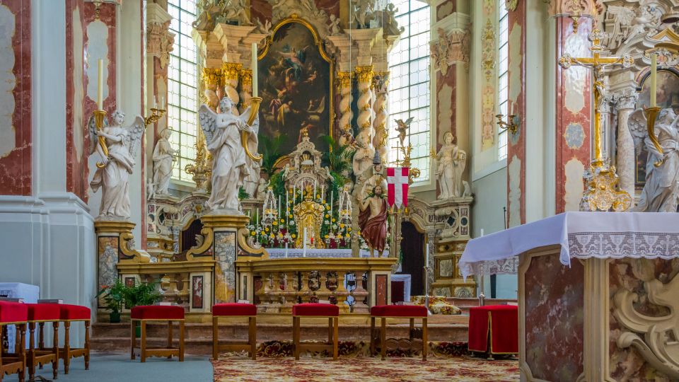Bolzano, Varna in South Tyrol, Italy, may 25, 2017: interior of the Augustinian Canons Regular monastery Abbazia di Novacella localed in Varna, Bolzano in South Tyrol, northern Italy