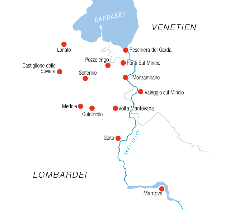 Karte - Gardasee südliches Hinterland