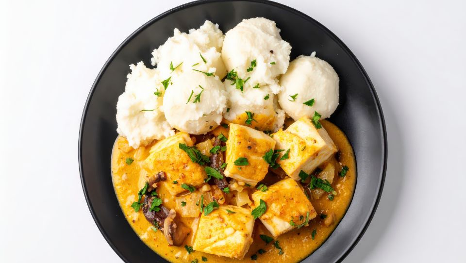 Baccalà alla vicentina – ein venezianischer Klassiker aus zartem Stockfisch, lange geschmort in Milch, Öl und Zwiebeln.