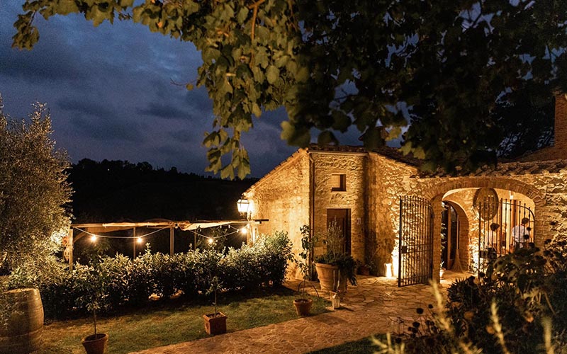 Podere La Paolina bei Nacht